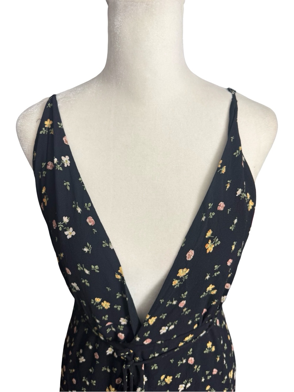 Reformation Callalily Dress In Black Floral Maxi Floor Length Size 0 - Picture 13 of 16